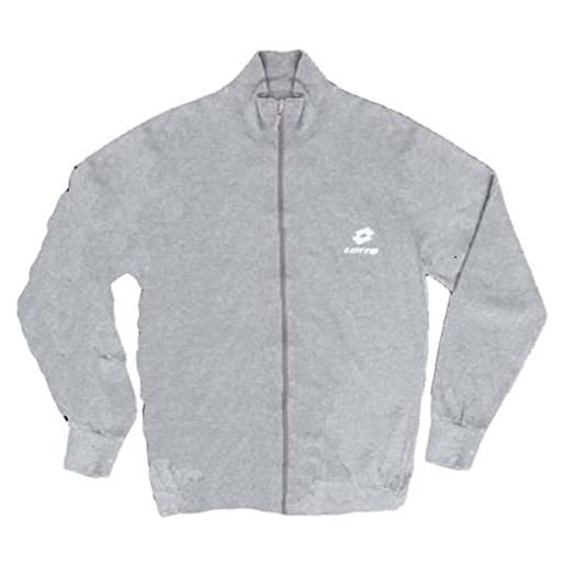 Lotto giacca tuta uomo full zip in felpa la1106, polsino e tasche. Grigio xxl