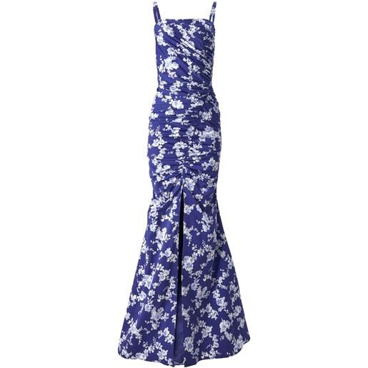 Carolina Herrera abito da sera a fiori - blu