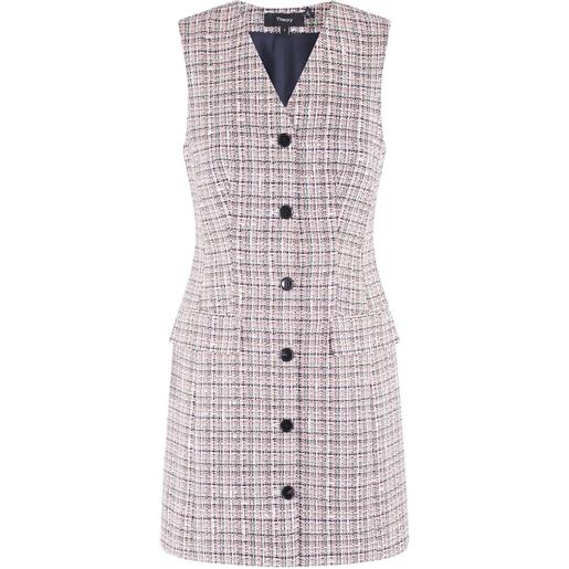 Theory abito corto in tweed - rosa