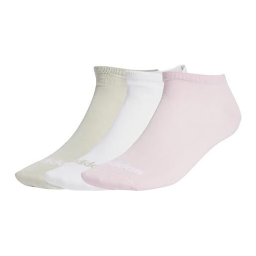adidas calzini unisex per adulti, sottili e lineari, taglio basso, confezione da 3 paia, taglie dalla 44 alla 44