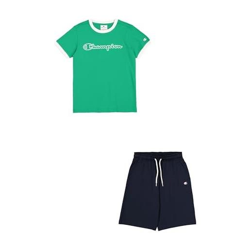 Champion legacy boy-graphic crewneck set with large print, verde (gs130), 5-6 anni bambini e ragazzi