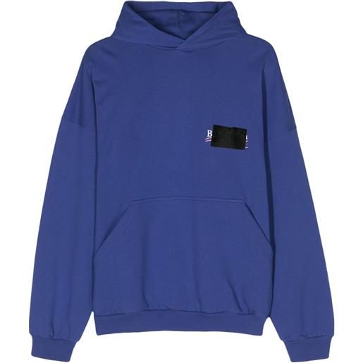 Balenciaga felpa political campaign con cappuccio - blu