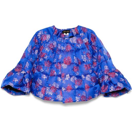 Comme Des Garçons giacca a fiori jacquard - blu