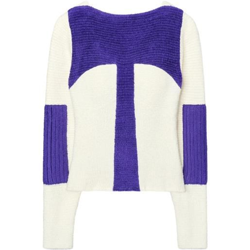 Tory Burch maglione a coste con design color-block - toni neutri