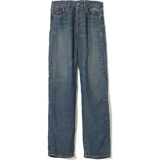Undercover jeans dritti in lino - blu