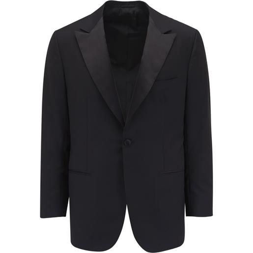 Kiton blazer con finiture satinate - nero