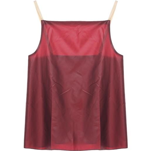Carven canottiera con inserti semi trasparenti - rosso