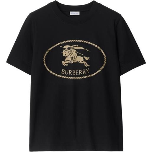 Burberry t-shirt knight stamp in cotone - nero