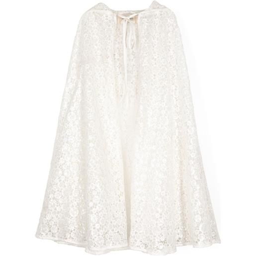 Shatha Essa Kids mantella midi con cappuccio - bianco