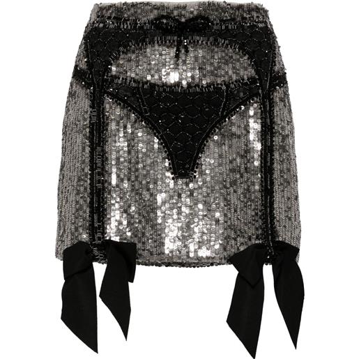 Wiederhoeft minigonna con paillettes - argento