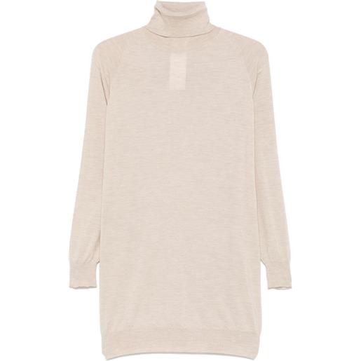 Max Mara abito corto in cashmere - toni neutri
