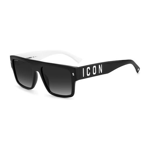 DSQUARED2 dsquared icon 0003/s 80s/9o black white sunglasses men's acetate, standard, 56