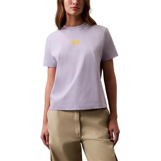 CALVIN KLEIN t shirt flocked logo tee regular donna