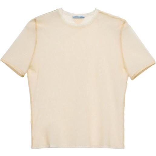 Prada t-shirt in cotone - toni neutri