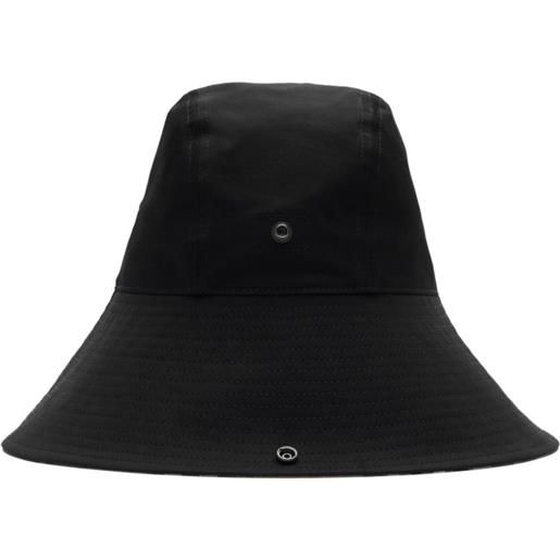 Burberry cappello a quadri in gabardine - nero