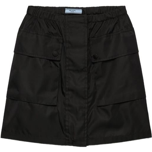 Prada minigonna con vita elasticizzata - nero