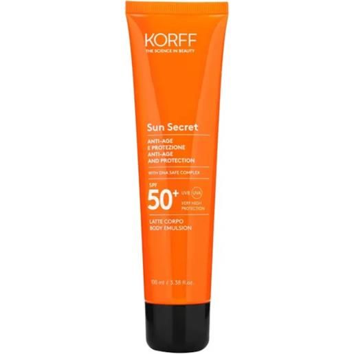 KORFF Srl korff sun secret latte solare protettivo/anti-age corpo 100ml spf50+