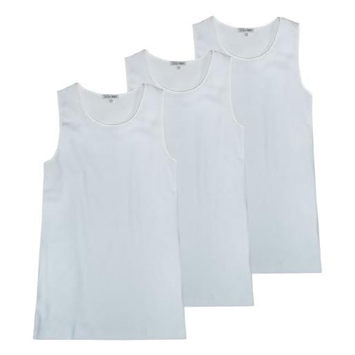 Liabel 3 canottiere intime da bambina in cotone, art. 2828-16 bianco, 6-7 anni