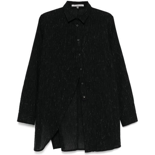 CHIAHUNG SU camicia asimmetrica a righe - nero