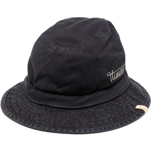 visvim cappello bucket con ricamo - nero
