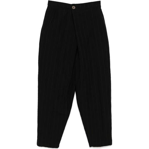 CHIAHUNG SU pantaloni a righe - nero