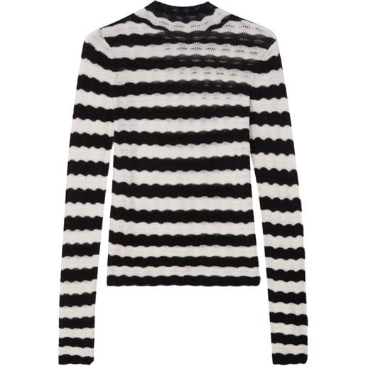 House Of Dagmar top a righe a maniche lunghe - nero