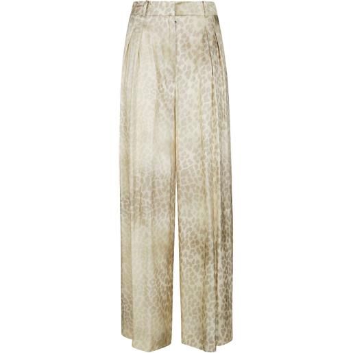Nude pantaloni con stampa - toni neutri