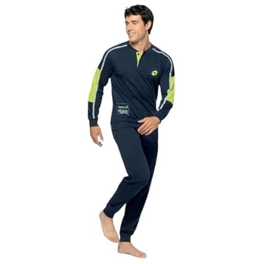 Lotto pigiama uomo cotone lp1180 (it, numero, 54, regular, regular, blu)