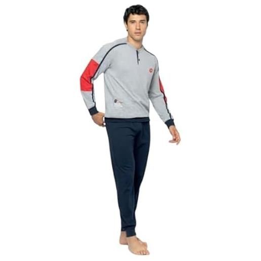 Lotto pigiama uomo cotone lp1180 (it, numero, 54, regular, regular, grigio)