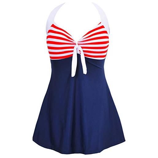 Ocean Plus donna colori solidi pantaloncini da bagno con coulisse regolabile protezione dagli sport acquatici uv fondo bikini hotpants (l (eu 36-38), papillon bianco)