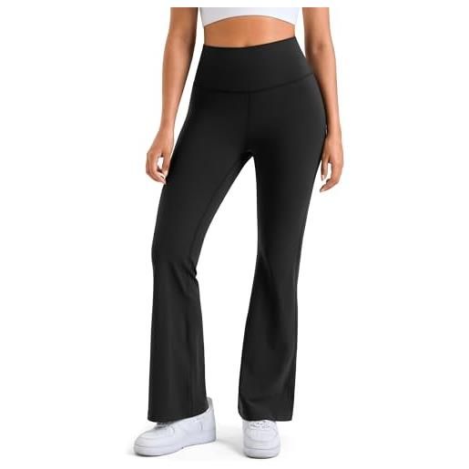 Colorfulkoala dreamlux leggings svasati pantaloni a zampa a vita alta controllo della pancia, nero, l