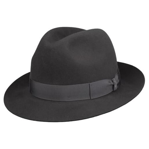 Borsalino georgio cappello in feltro donna/uomo - made italy film fedora da uomo con nastro grosgrain autunno primavera inverno estate estate/inverno - 60 cm grigio
