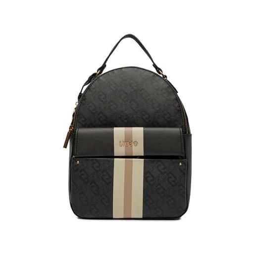 Liu Jo liu -jo zaino in ecopelle clidia logato con tasca esterna e fascia centrale nero 22222