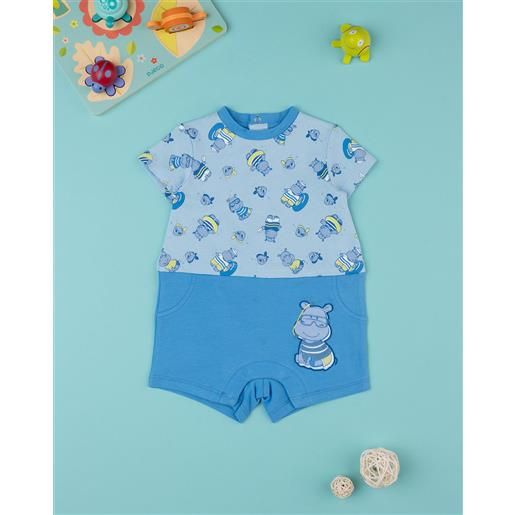 Prénatal pagliaccetto neonato a maniche corte "ippopotamo"