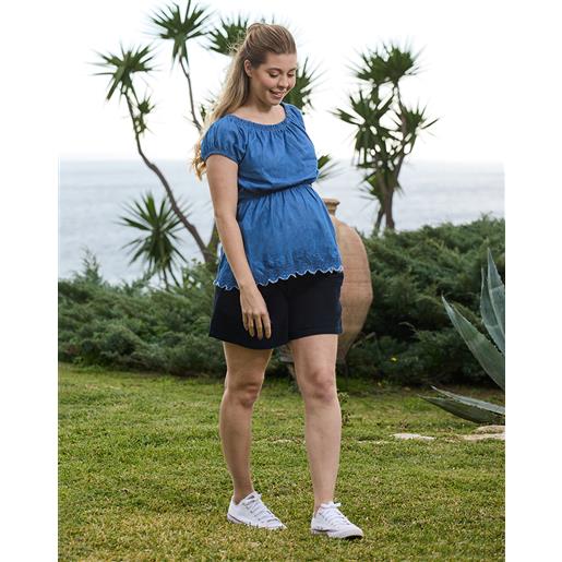 Prénatal blusa premaman in chambray con ricami