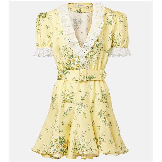 Rodarte abito corto in raso di seta con pizzo