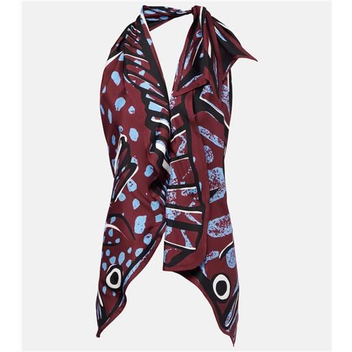 Bottega Veneta top in twill di seta con stampa