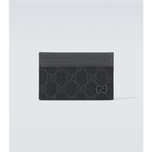 Gucci portacarte in canvas gg e pelle