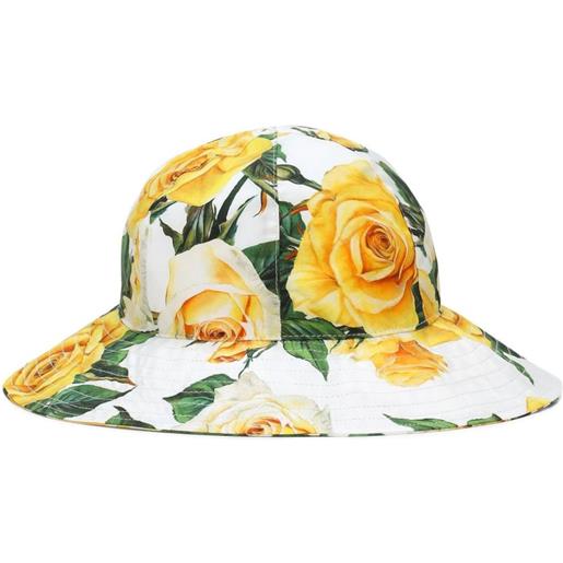Dolce & Gabbana Kids cappello bucket a fiori - bianco