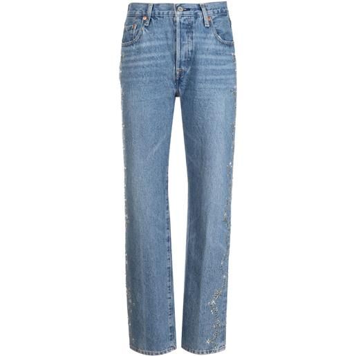 Anna Sui jeans affusolati con decorazione - blu
