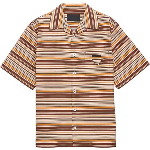 Prada camicia a righe - marrone