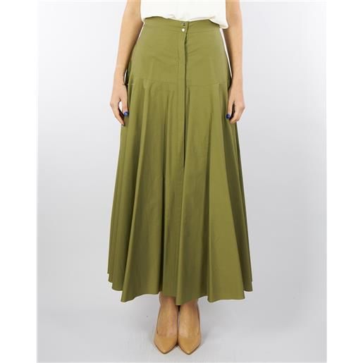 MAX MARA STUDIO gonna verde a ruota in cotone