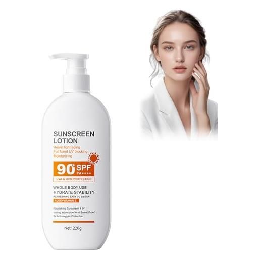 Bploar sunscreen lotion crema solare, lozione solare formula leggera e non grassa, protezione uv e anti-età - perfetta per viso e corpo (220g)