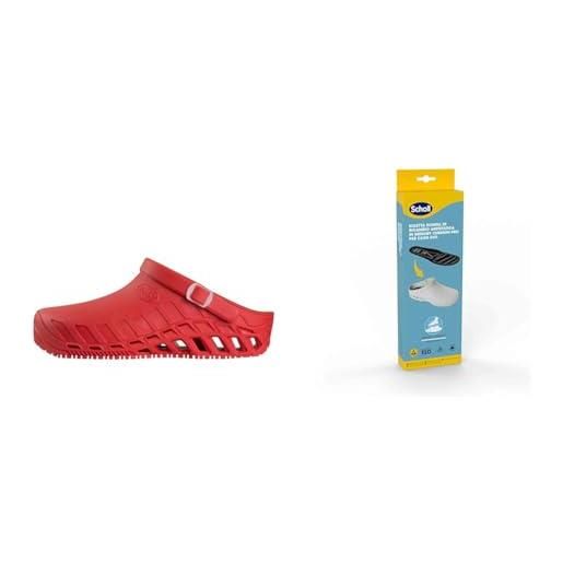 Scholl clog evo rosso solette antistatiche pro in memory cushion per clog evo - rosso/nero