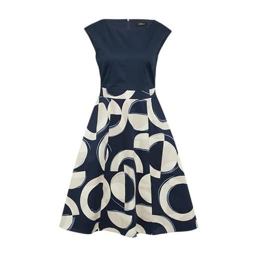 s.Oliver BLACK LABEL 2161993 abito con gonna aop, blu navy, 40 donna