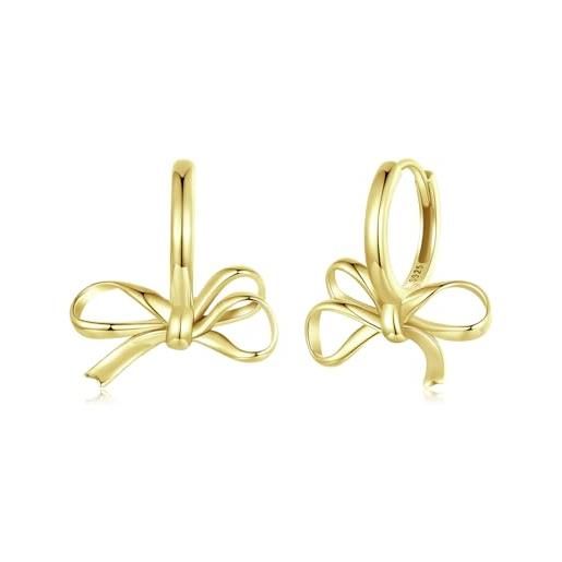 Orecchini fiocco in oro bianco con diamanti
