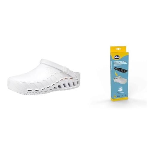 Scholl clog evo bianco solette antistatiche pro in memory cushion per clog evo - bianco/nero