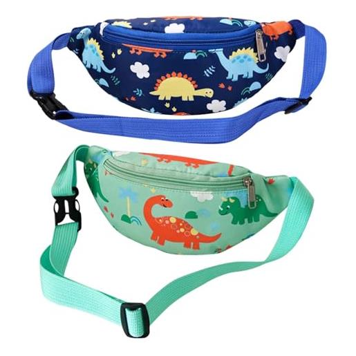 CHROMACRAFT marsupio con motivo dinosauro e cartoni animati, 2 pezzi, accessori da viaggio all'aperto, portatile per bambini