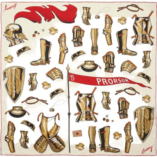 Burberry foulard knight armour in seta ​ - toni neutri