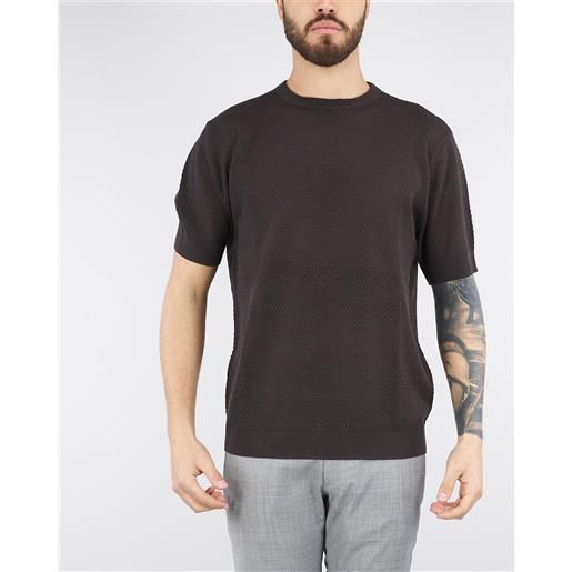 EMPORIO ARMANI maglia moro a punto operato in misto lyocell asv